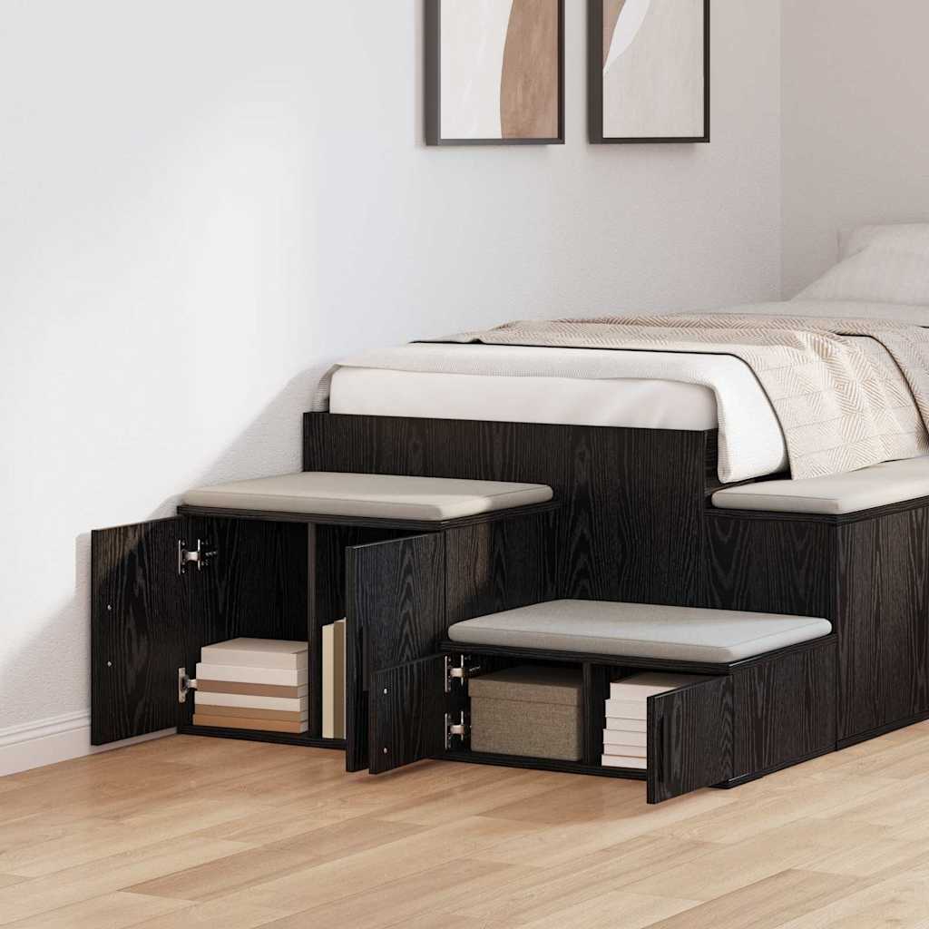 Ormarić za pohranu 2 pcs Crni hrast 108 x 41 x 40 cm
