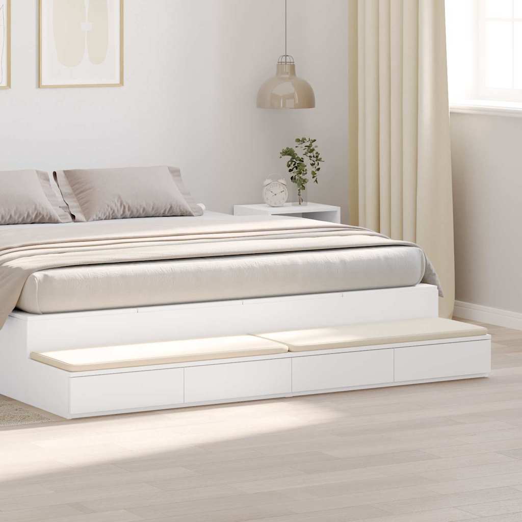 Ladice za krevet Bijelo 200 x 36,5 x 16,5 cm Konstruirano drvo
