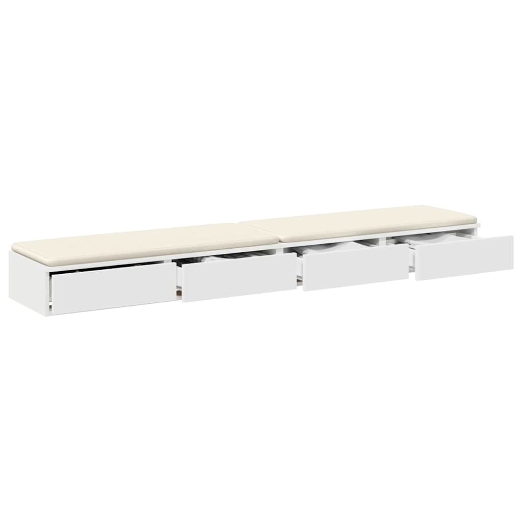 Ladice za krevet Bijelo 200 x 36,5 x 16,5 cm Konstruirano drvo