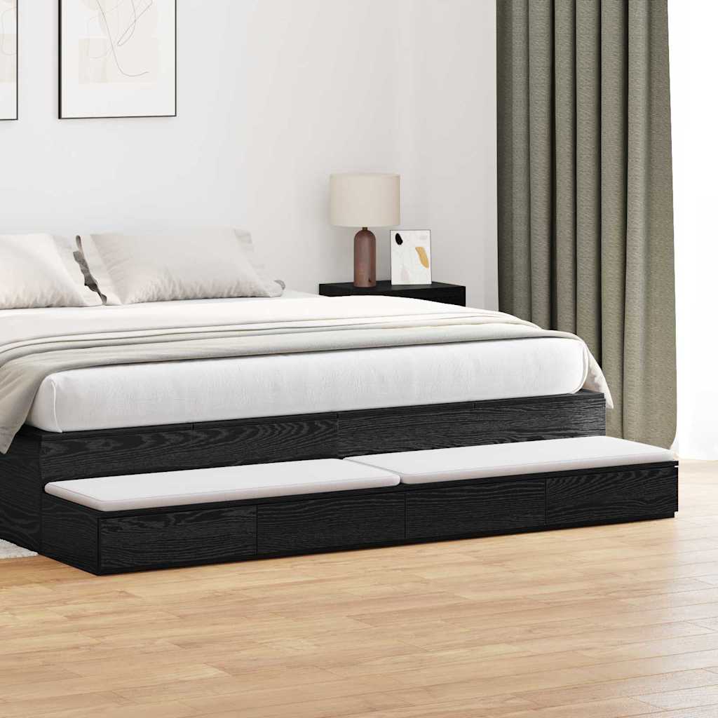 Ladice za krevet s ladicama Crni hrast 200 x 36,5 x 16,5 cm