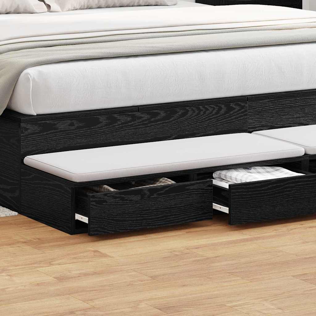 Ladice za krevet s ladicama Crni hrast 200 x 36,5 x 16,5 cm