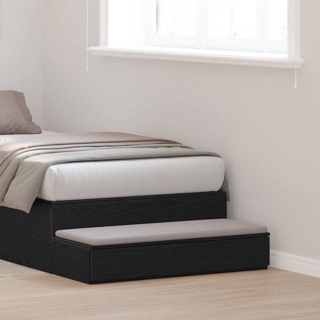 Ladice za krevet s ladicama Crni hrast 80 x 36,5 x 16,5 cm