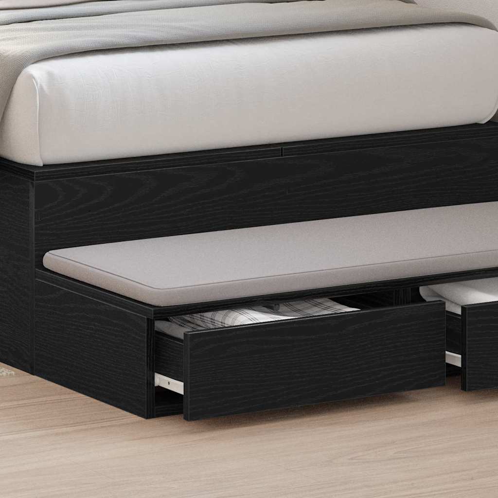 Ladice za krevet s ladicama Crni hrast 80 x 36,5 x 16,5 cm
