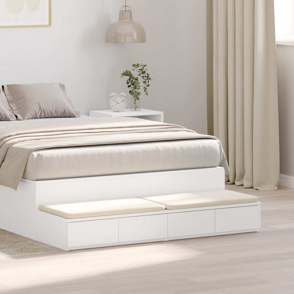 Ladice za krevet Bijelo 120 x 36,5 x 16,5 cm Konstruirano drvo