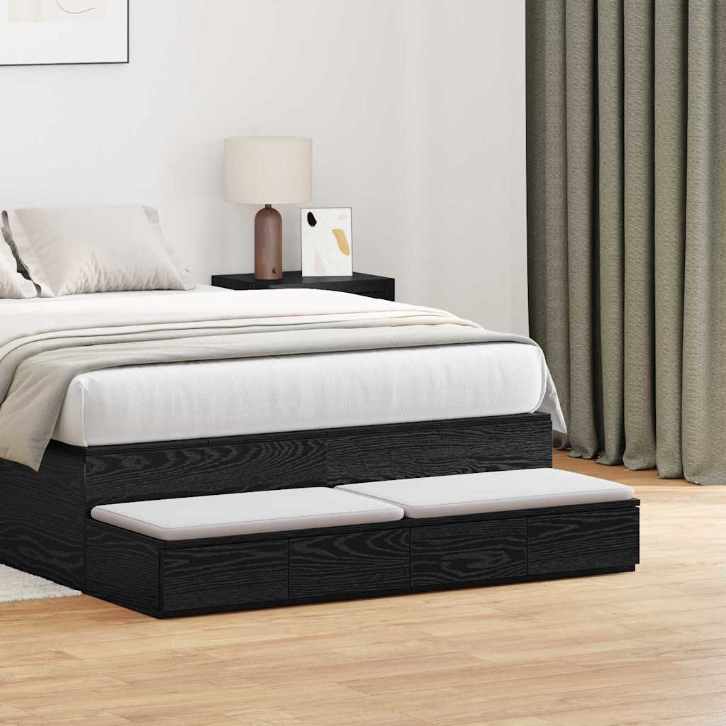 Ladice za krevet s ladicama Crni hrast 120 x 36,5 x 16,5 cm
