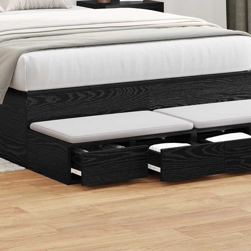Ladice za krevet s ladicama Crni hrast 120 x 36,5 x 16,5 cm
