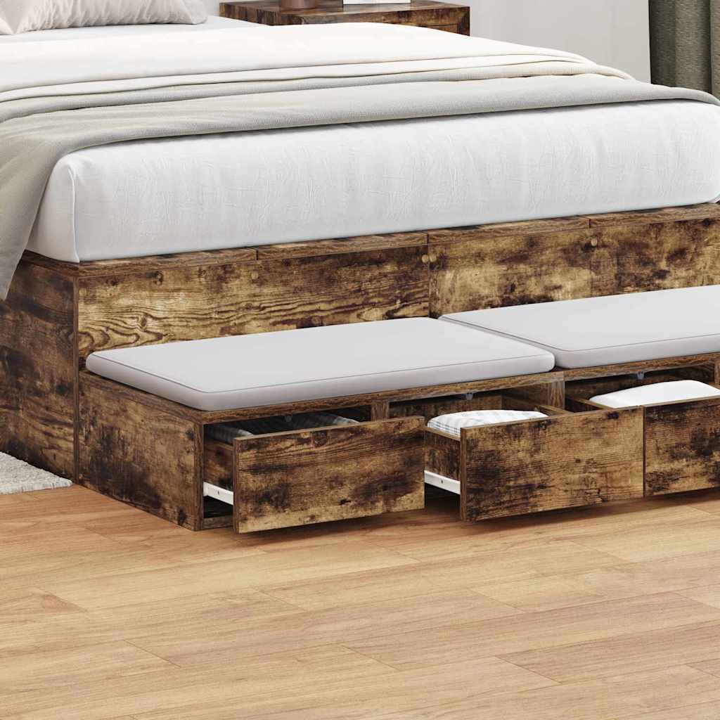 Ladice za krevet s ladicama Dimljeni hrast 120 x 36,5 x 16,5 cm