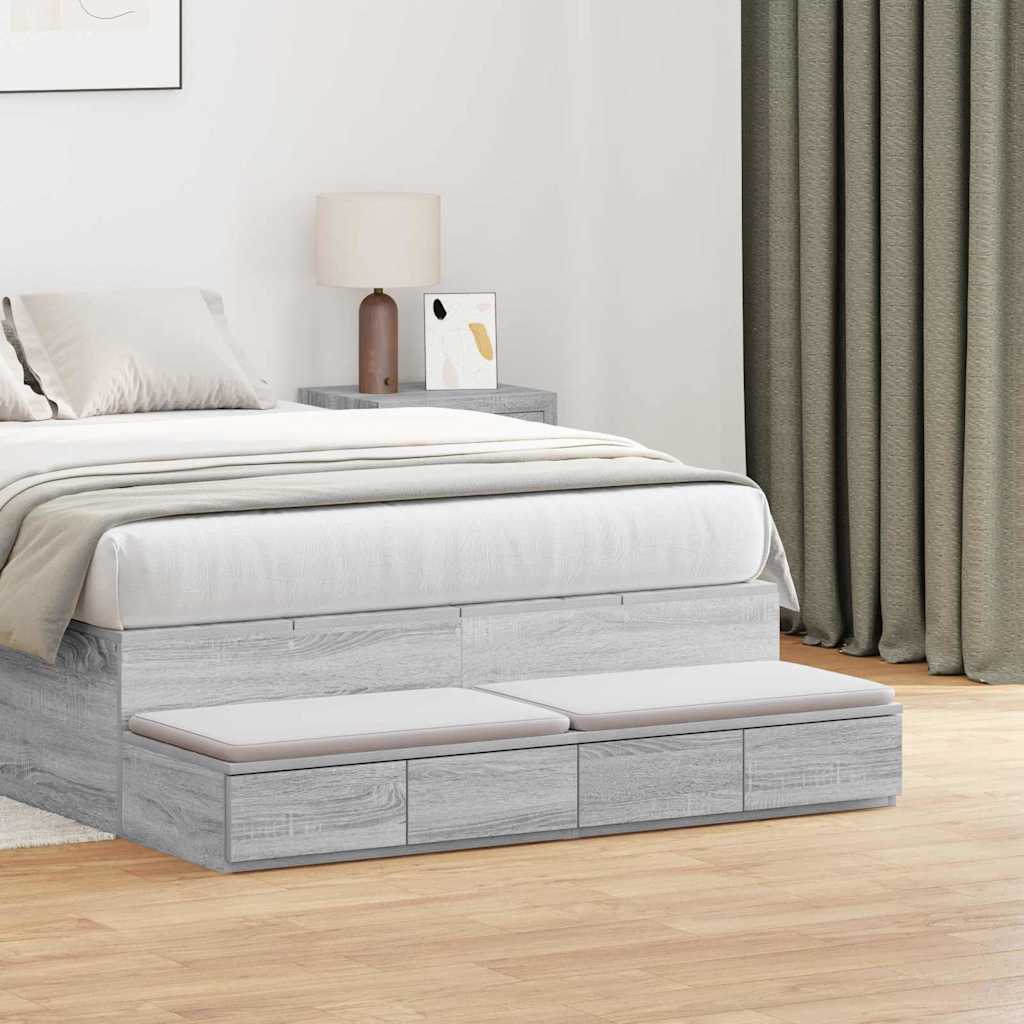 Ladice za krevet s ladicama Siva Sonoma 120 x 36,5 x 16,5 cm