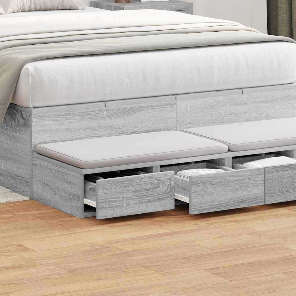 Ladice za krevet s ladicama Siva Sonoma 120 x 36,5 x 16,5 cm