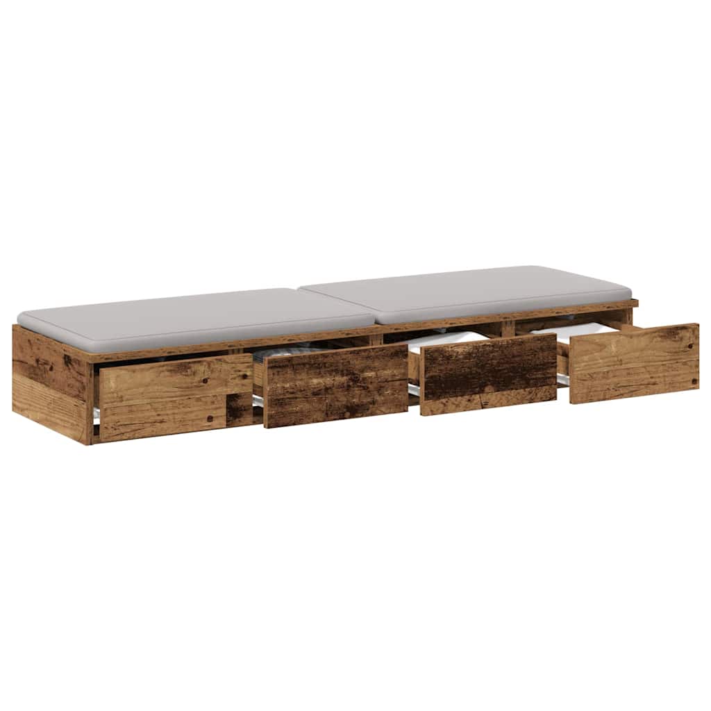 Ladice za krevet s ladicama Staro drvo 120 x 36,5 x 16,5 cm