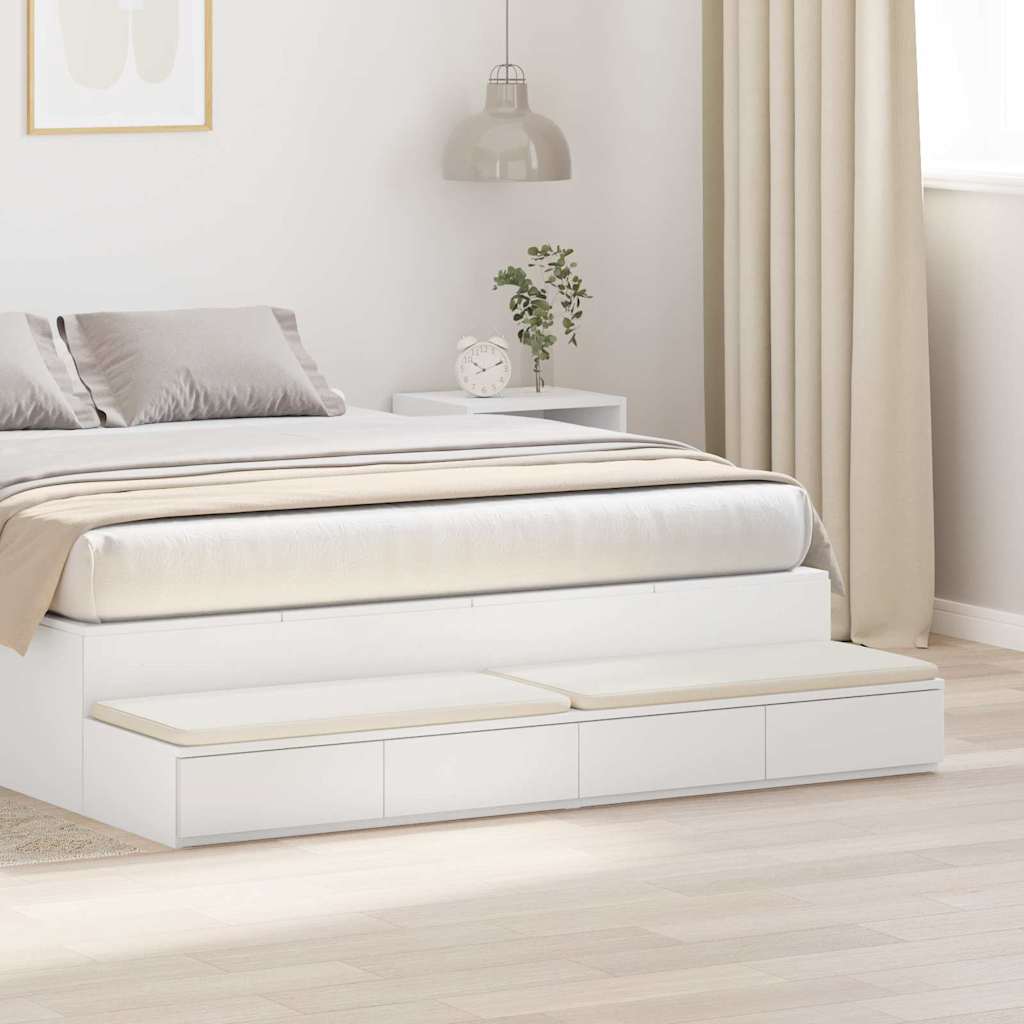 Ladice za krevet Bijelo 140 x 36,5 x 16,5 cm Konstruirano drvo