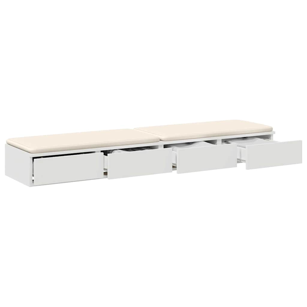 Ladice za krevet Bijelo 140 x 36,5 x 16,5 cm Konstruirano drvo