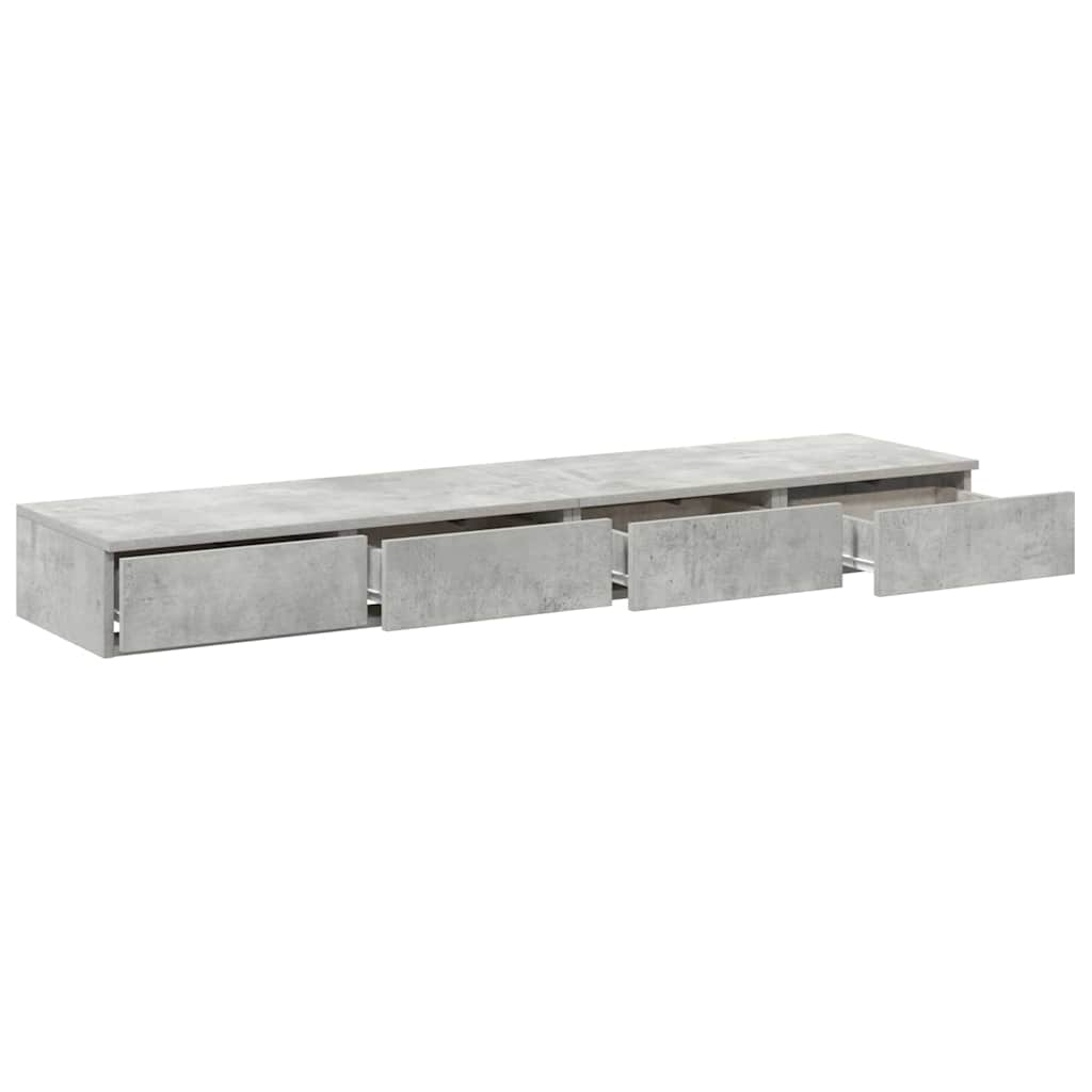 Ladice za krevet s ladicama Betonski sivi 140 x 36,5 x 16,5 cm