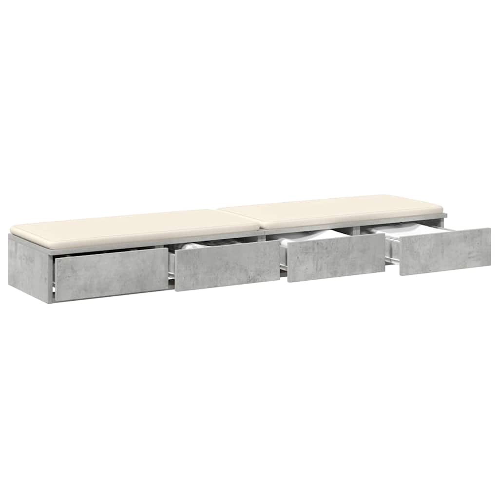 Ladice za krevet s ladicama Betonski sivi 140 x 36,5 x 16,5 cm