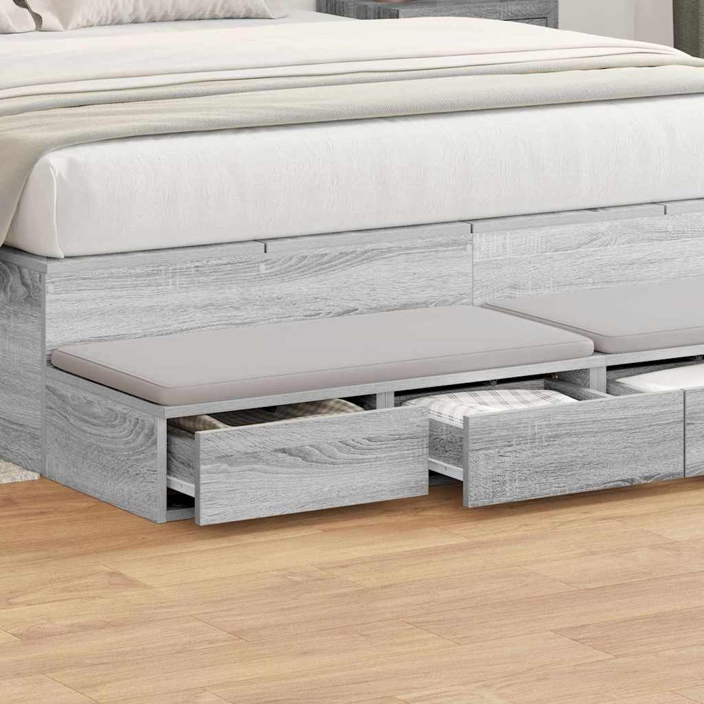 Ladice za krevet s ladicama Siva Sonoma 150 x 36,5 x 16,5 cm