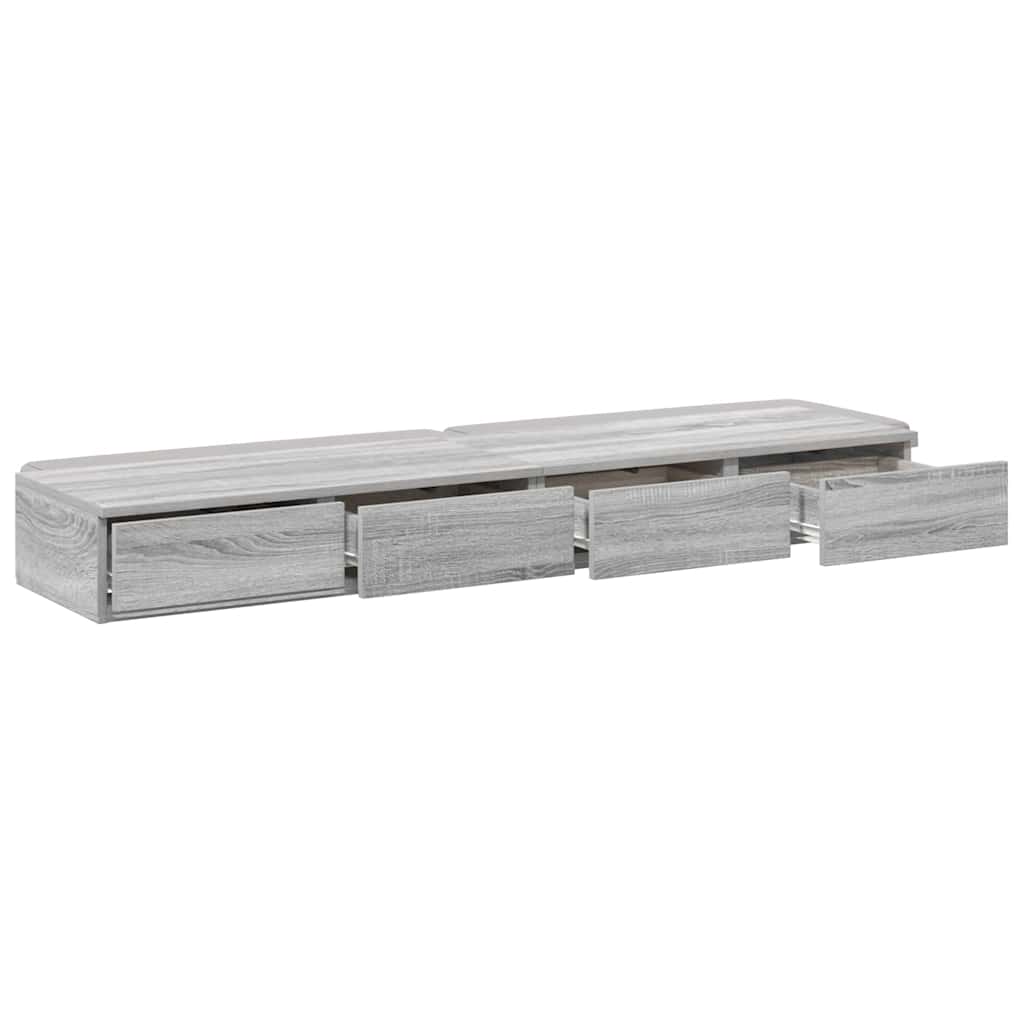 Ladice za krevet s ladicama Siva Sonoma 150 x 36,5 x 16,5 cm