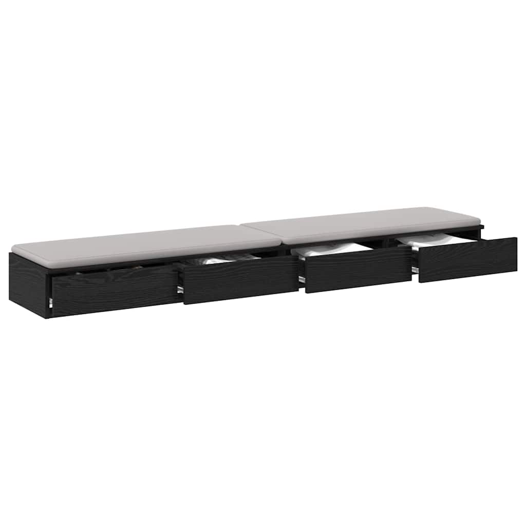 Ladice za krevet s ladicama Crni hrast 180 x 36,5 x 16,5 cm