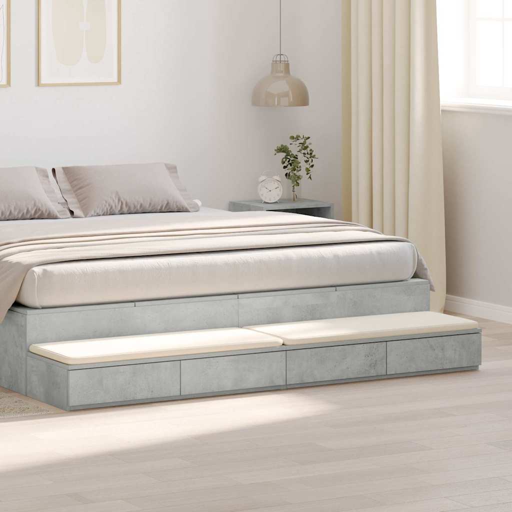 Ladice za krevet s ladicama Betonski sivi 180 x 36,5 x 16,5 cm