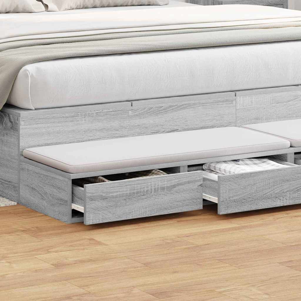 Ladice za krevet s ladicama Siva Sonoma 180 x 36,5 x 16,5 cm