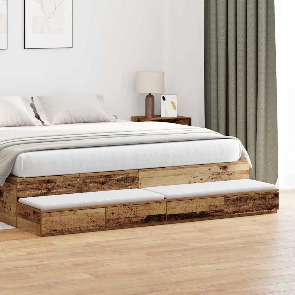 Ladice za krevet s ladicama Staro drvo 180 x 36,5 x 16,5 cm
