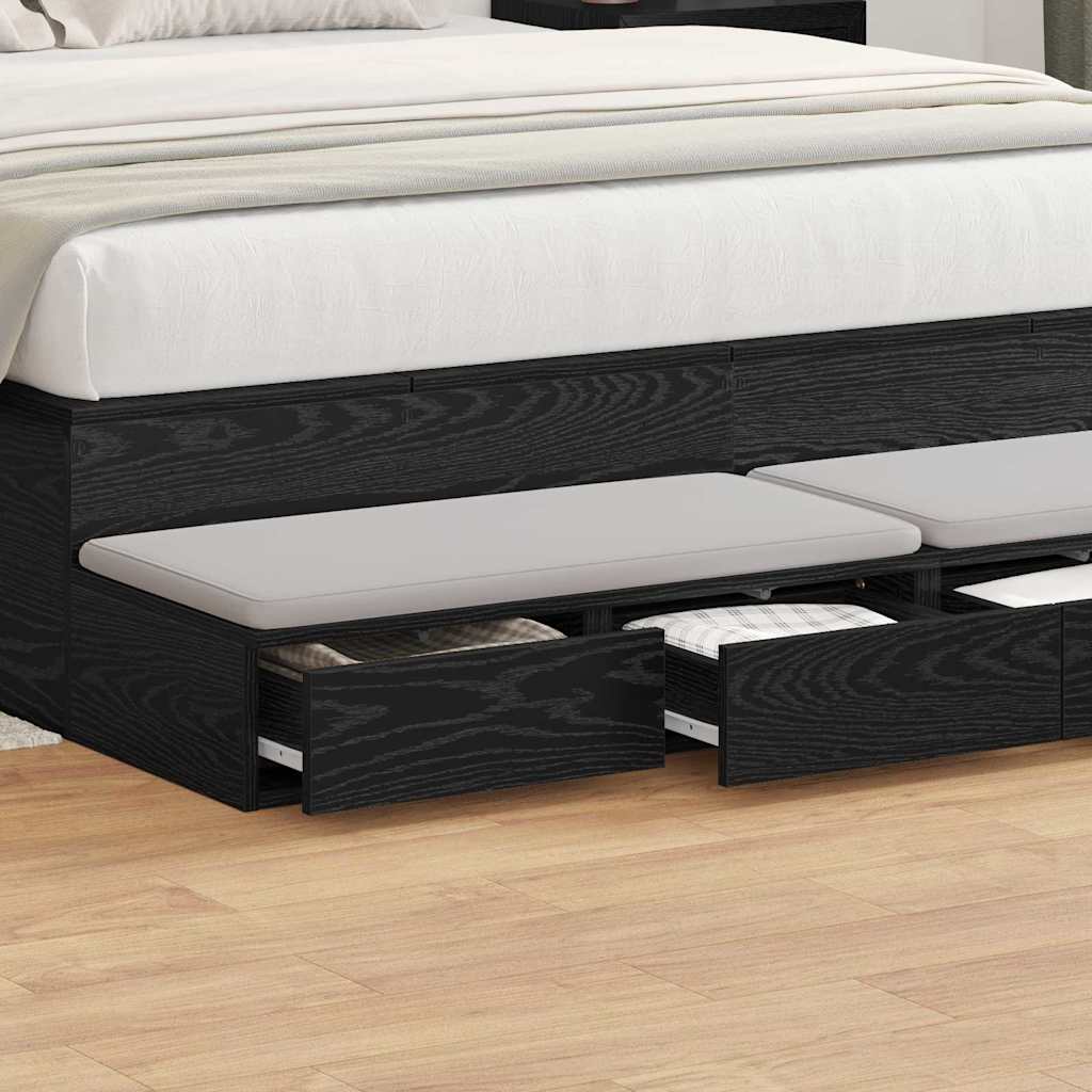 Ladice za krevet s ladicama Crni hrast 135 x 36,5 x 16,5 cm