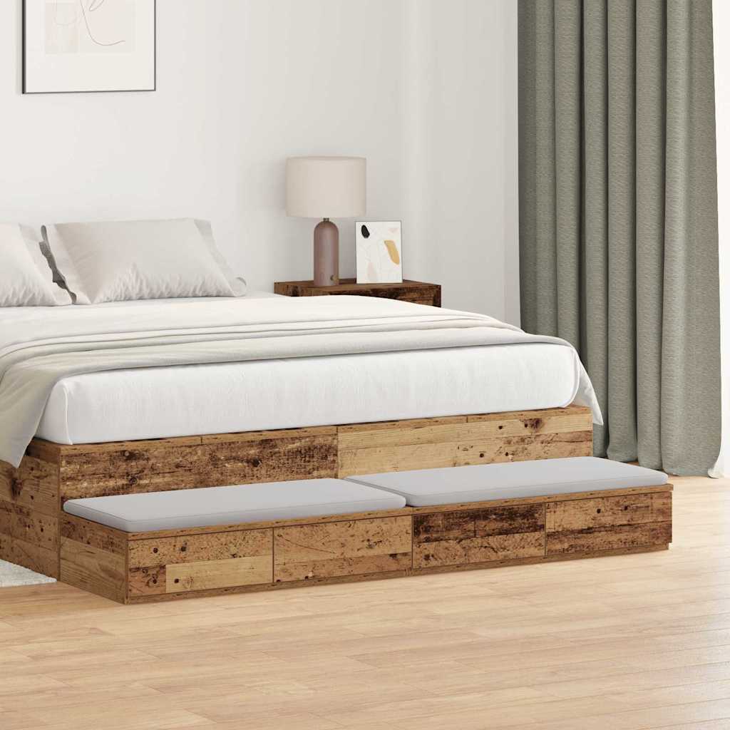 Ladice za krevet s ladicama Staro drvo 135 x 36,5 x 16,5 cm