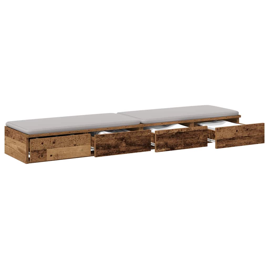 Ladice za krevet s ladicama Staro drvo 135 x 36,5 x 16,5 cm
