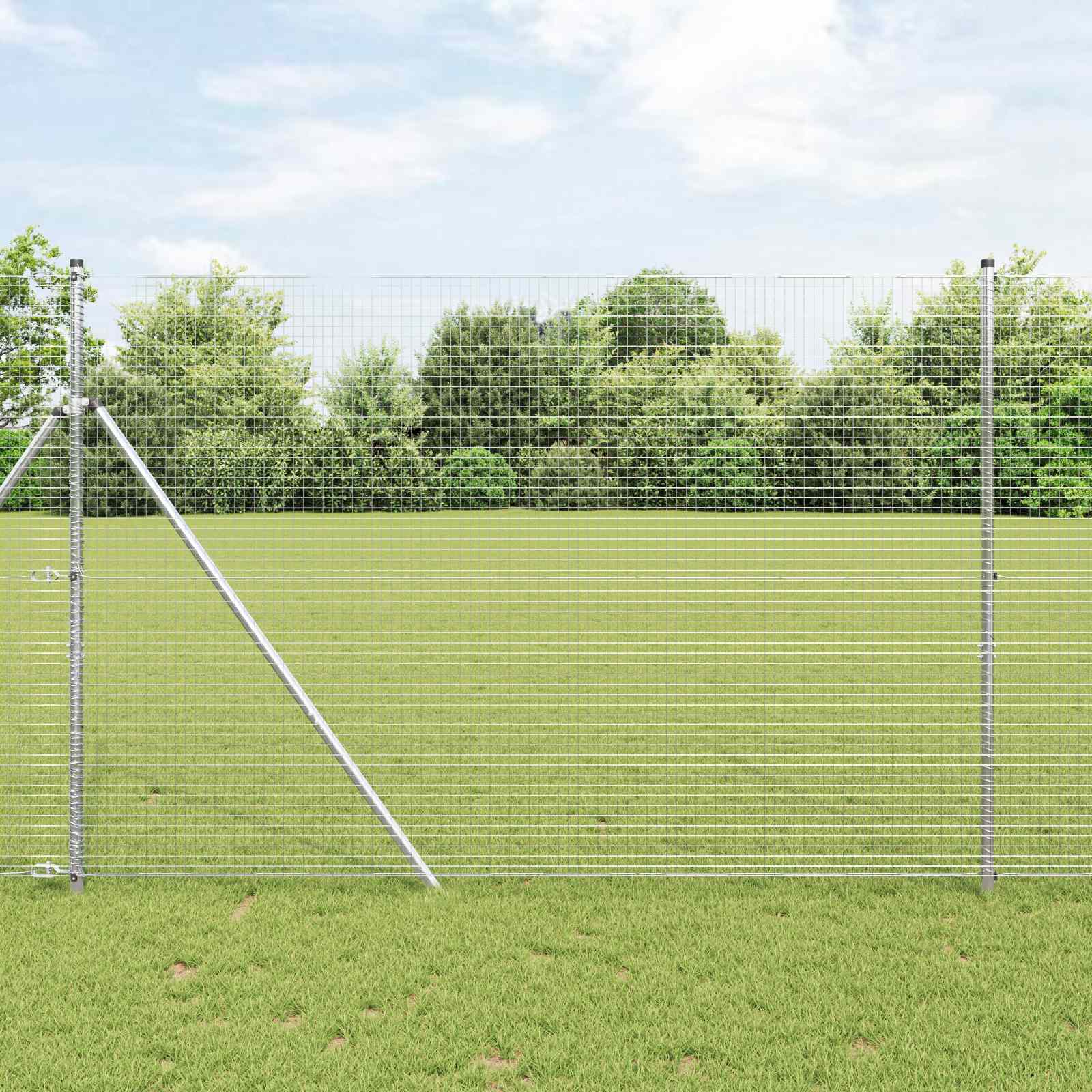Zavarena žičana ograda 2500 x 160 cm Srebrno