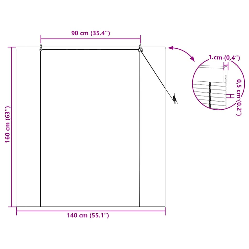 Bambus rolete Smeđa 140 x 160 cm Bambus