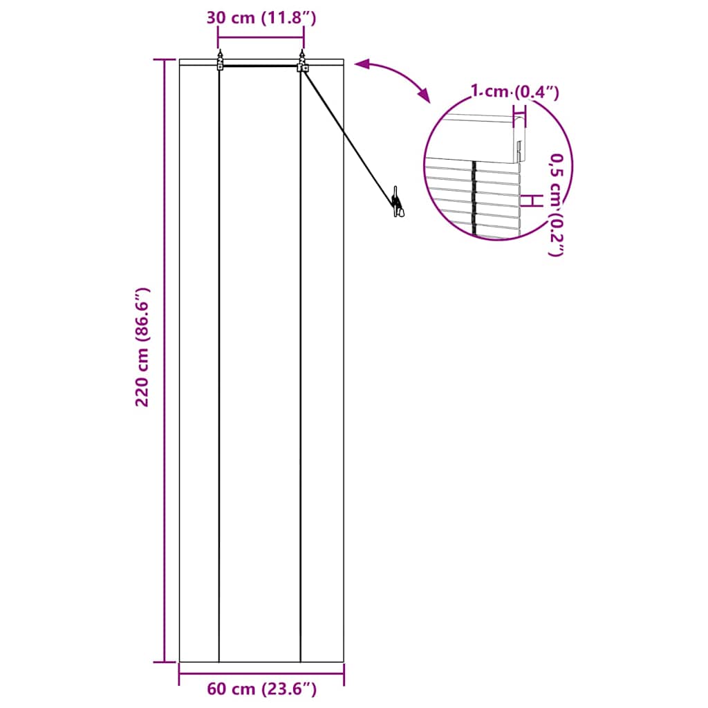 Bambus rolete Žuta 60 x 220 cm Bambus