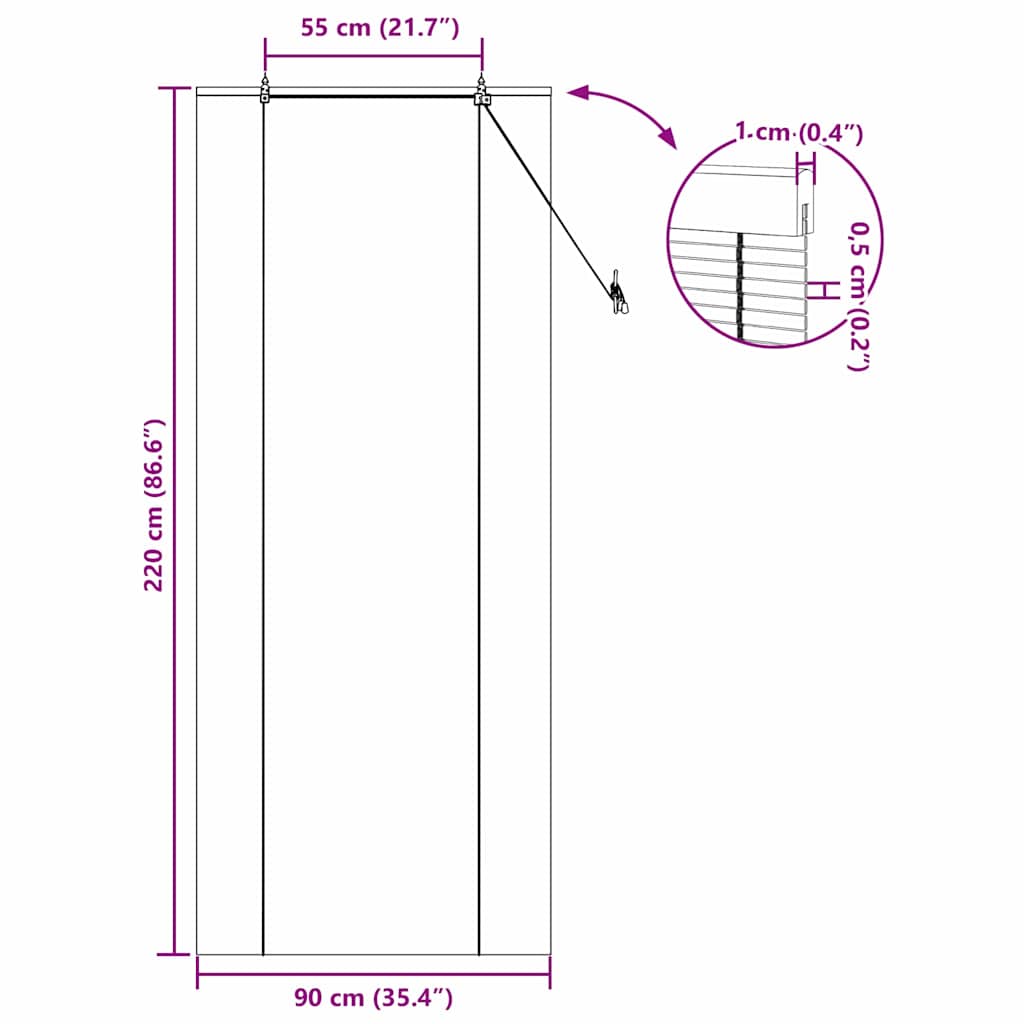 Bambus rolete Žuta 90 x 220 cm Bambus