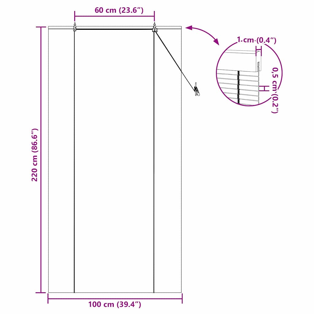 Bambus rolete Žuta 100 x 220 cm Bambus