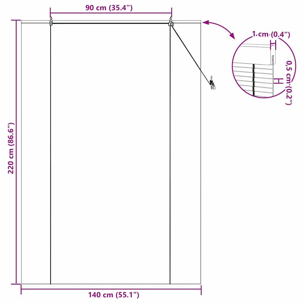 Bambus rolete Žuta 140 x 220 cm Bambus