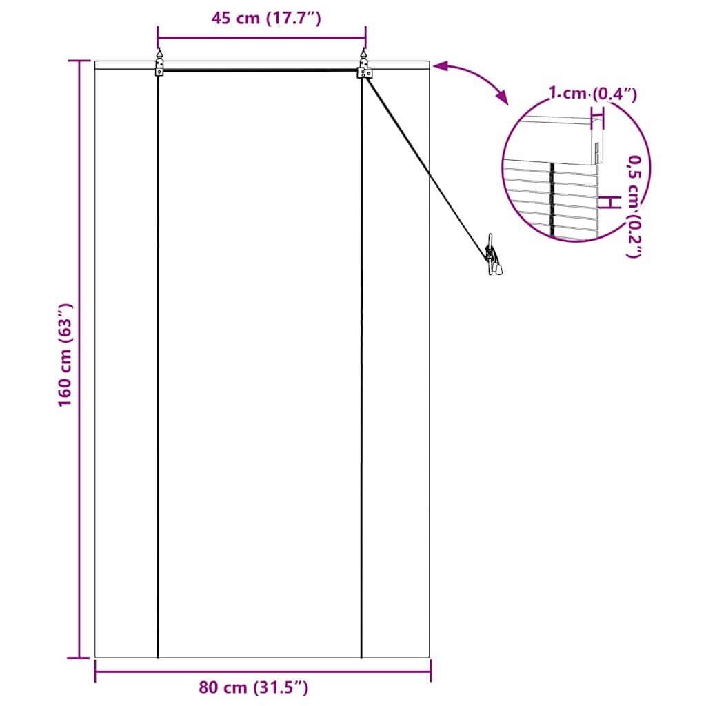 Bambus rolete Priroda 80 x 160 cm Bambus