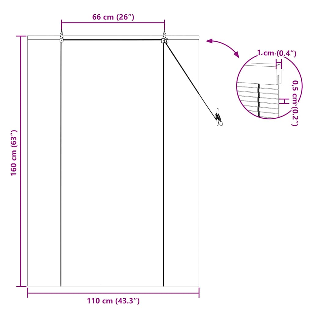 Bambus rolete Priroda 110 x 160 cm Bambus
