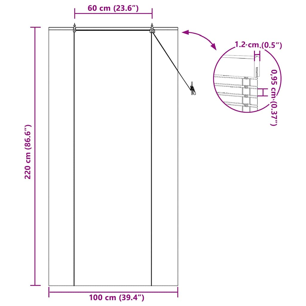 Rolo zavjesa sa zavjesama Priroda 100 x 220 cm bambus