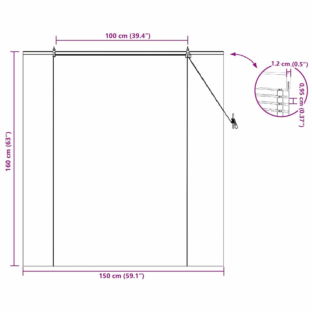 Rolo zavjesa sa zavjesama Priroda 150 x 160 cm bambus
