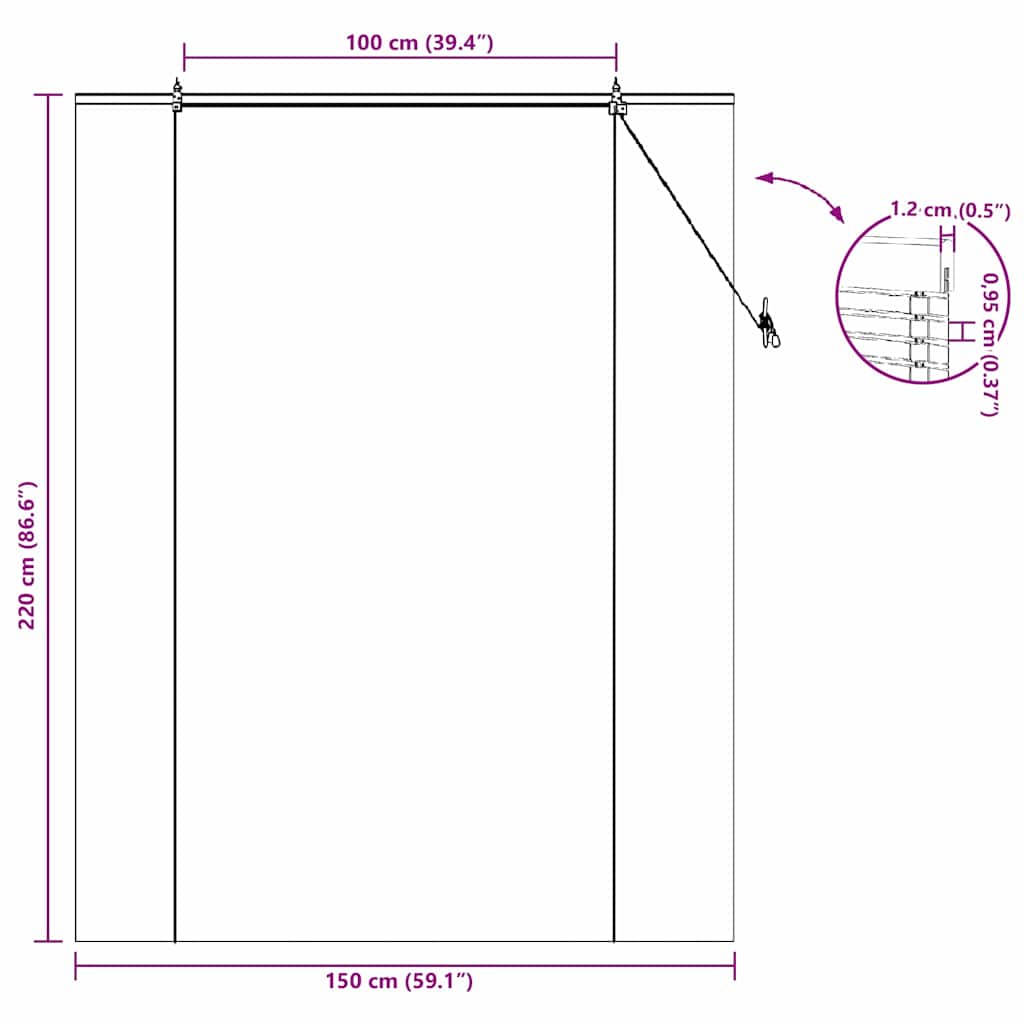 Rolo zavjesa sa zavjesama Priroda 150 x 220 cm bambus