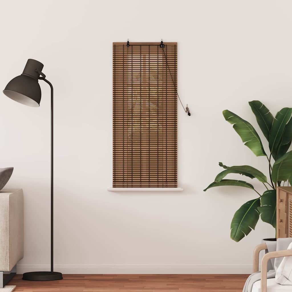 Rolo zavjesa sa zavjesama Smeđa 60 x 160 cm bambus