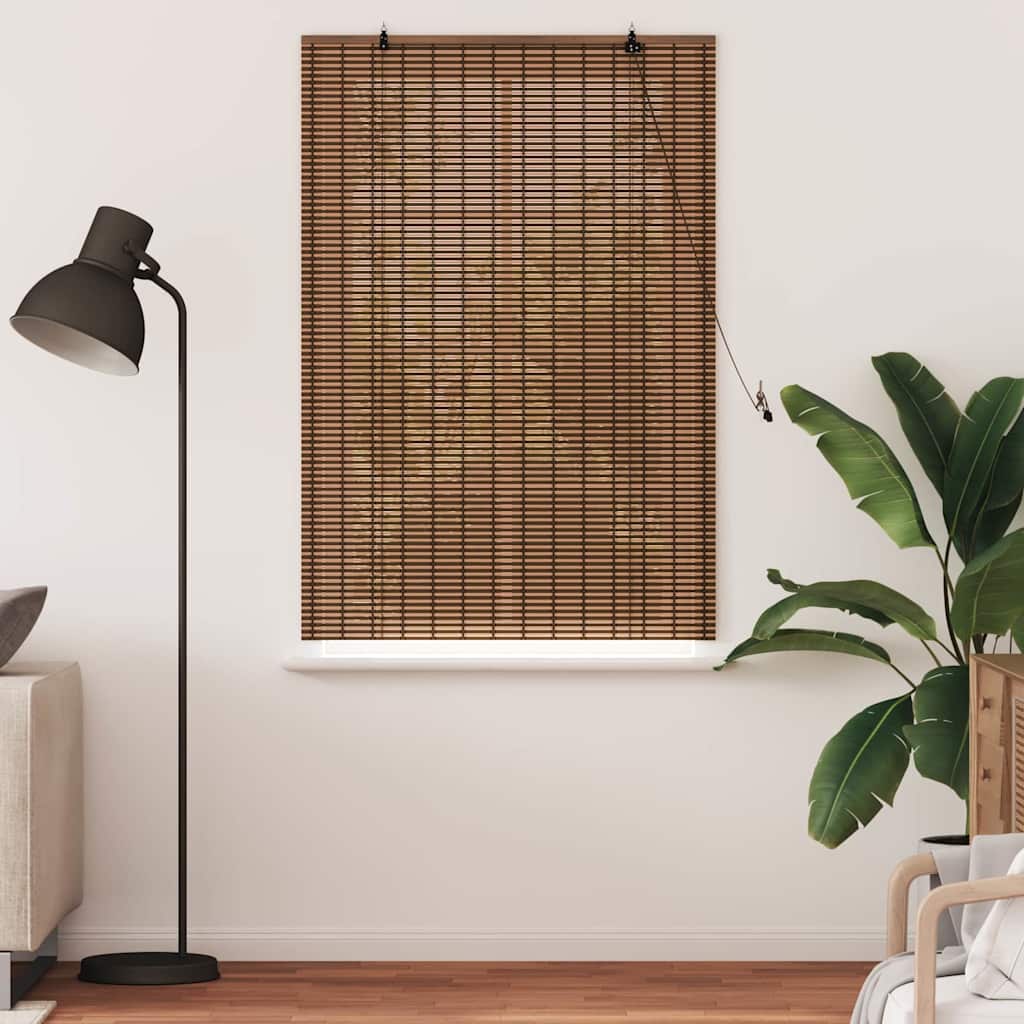 Rolo zavjesa sa zavjesama Smeđa 80 x 160 cm bambus