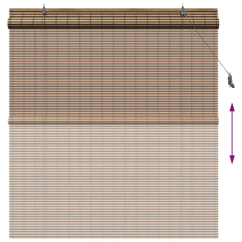 Rolo zavjesa sa zavjesama Smeđa 150 x 160 cm bambus