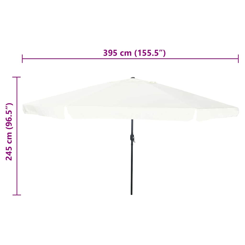 Vrtni suncobran Pijesak 394 x 394 x 248 cm Poliester i čelik