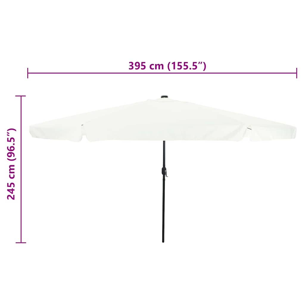 Vrtni suncobran Pijesak i antracit 395 x 395 x 245 cm Poliester