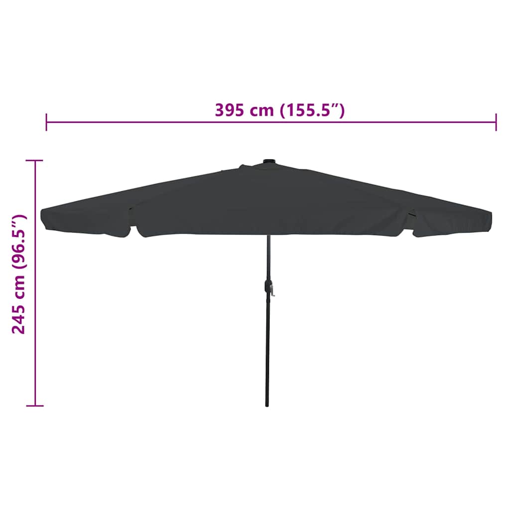 Vrtni suncobran Antracit 395 x 395 x 245 cm Poliester