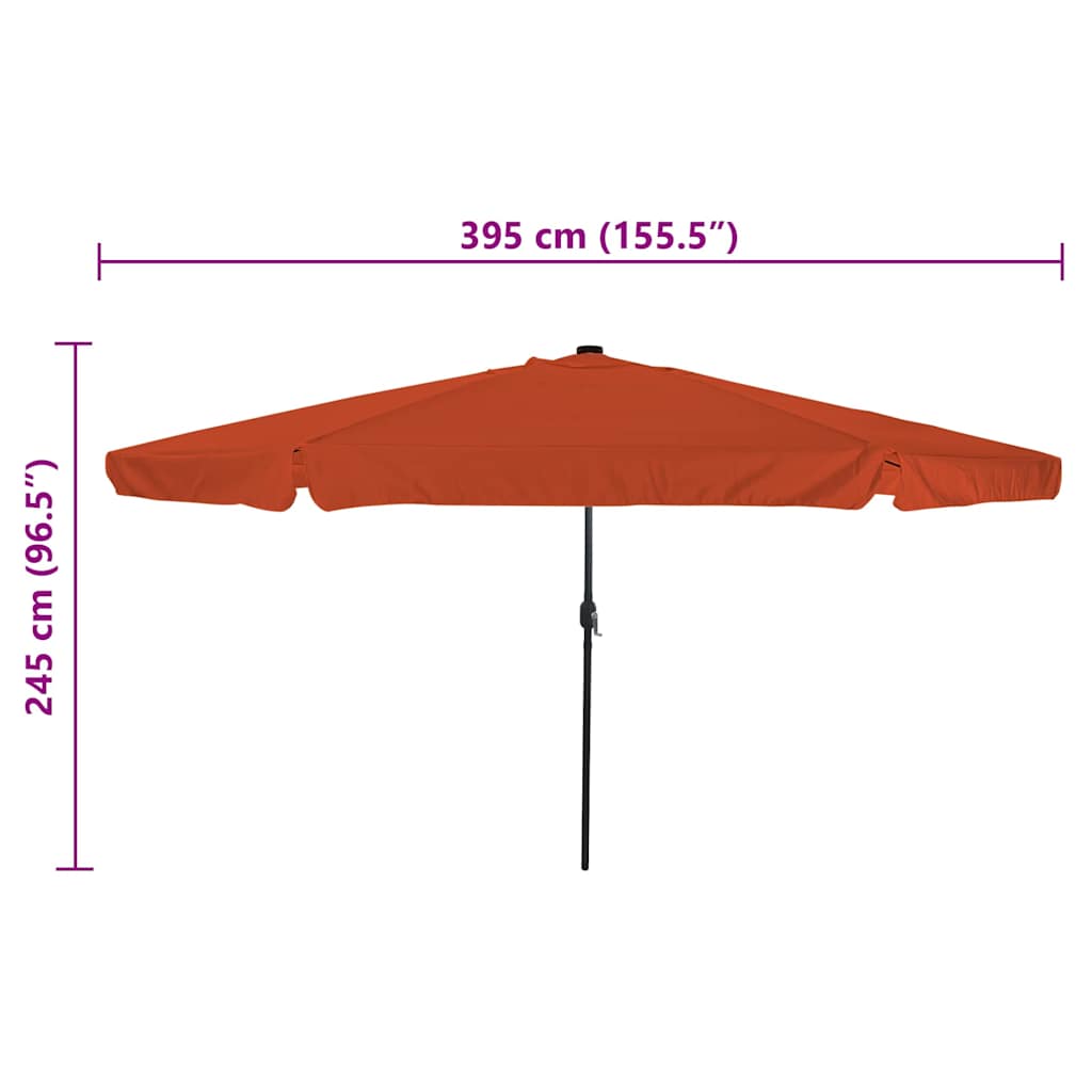 Vrtni suncobran Terakota 395 x 395 x 245 cm Poliester