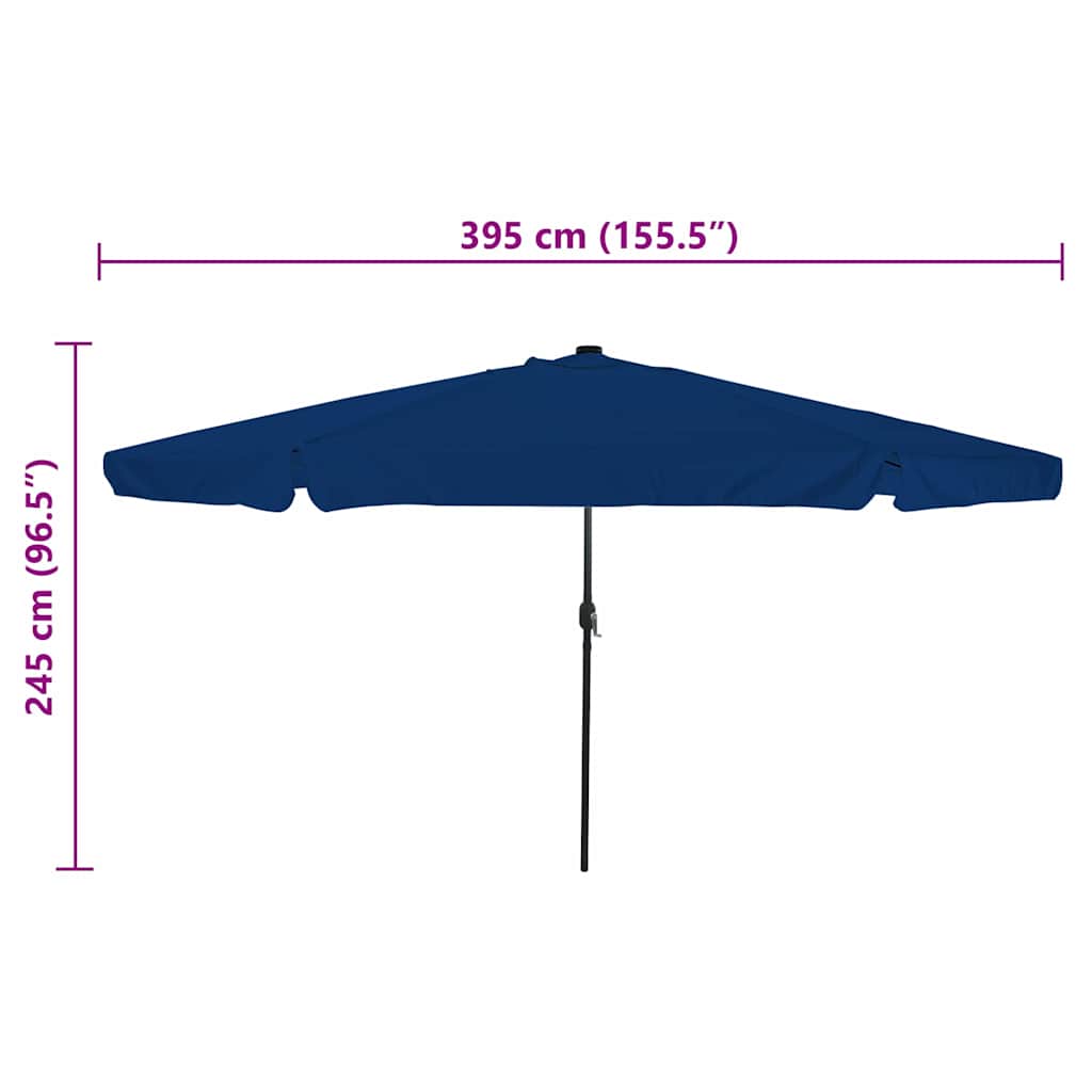 Vrtni suncobran Azurnoplava 395 x 395 x 245 cm Poliester