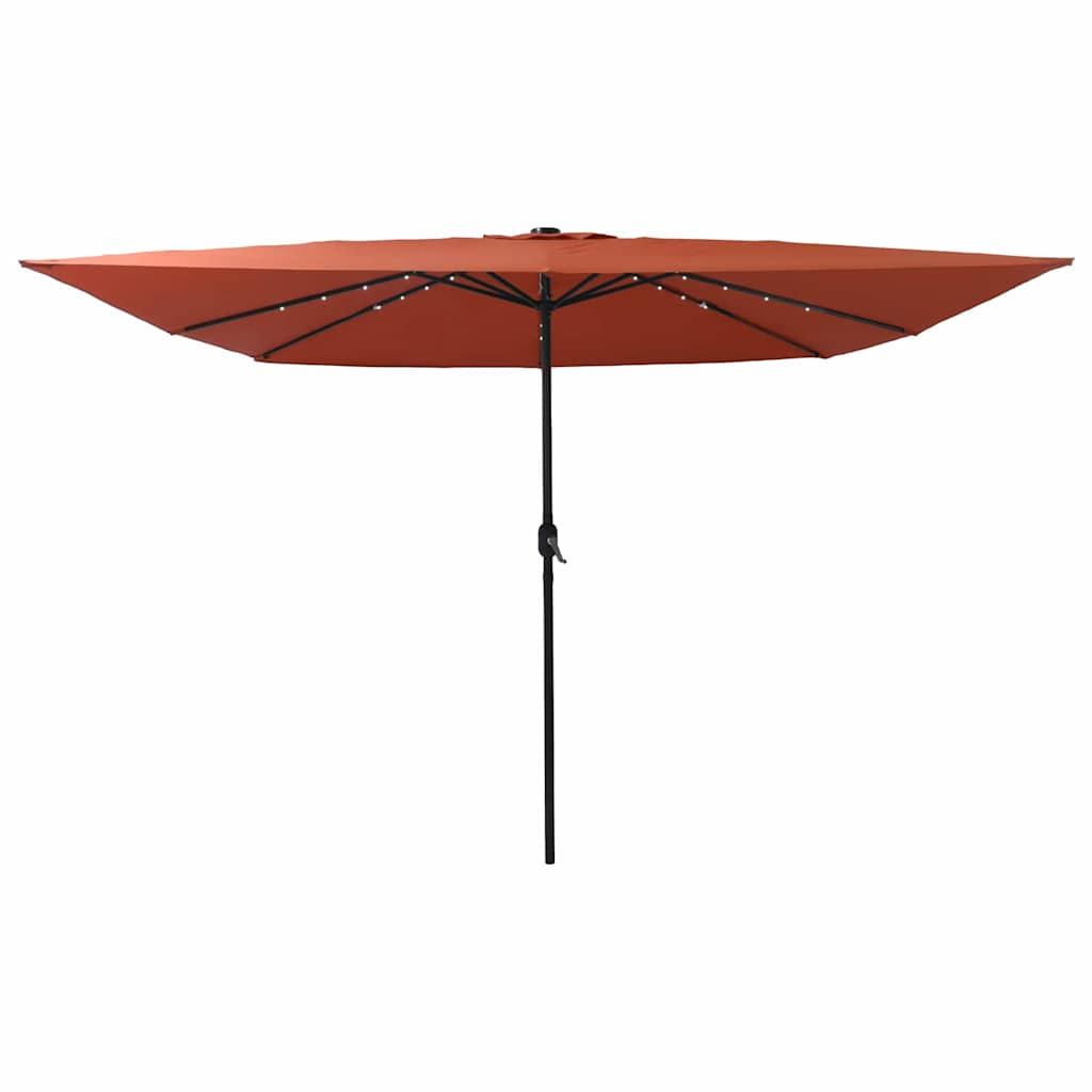 Vrtni suncobran Terakota 295 x 295 x 245 cm Poliester i čelik
