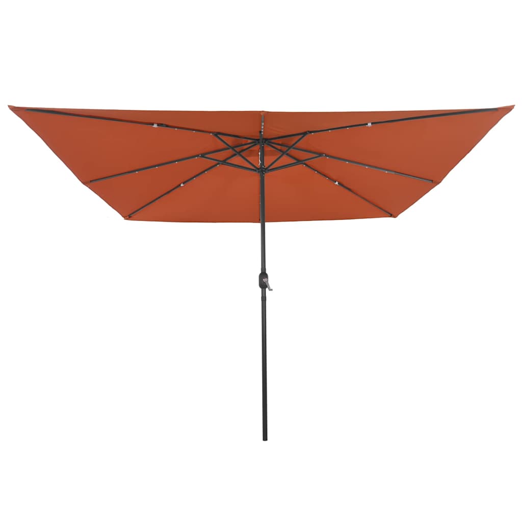 Vrtni suncobran Terakota 295 x 295 x 245 cm Poliester i čelik