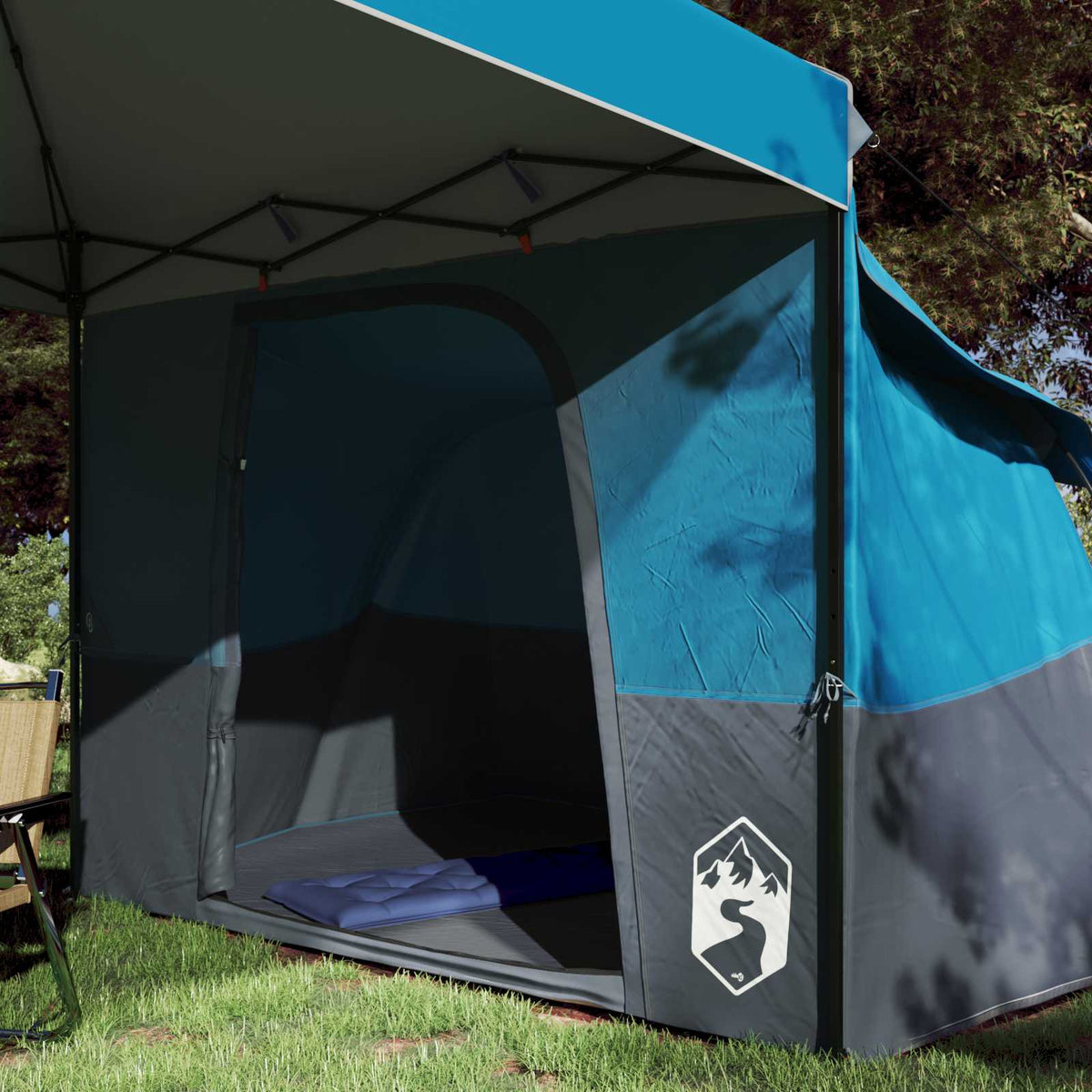 Set Kamp Šatora s krovom s pohranom 2 pcs Plava Tafta i Tkanina