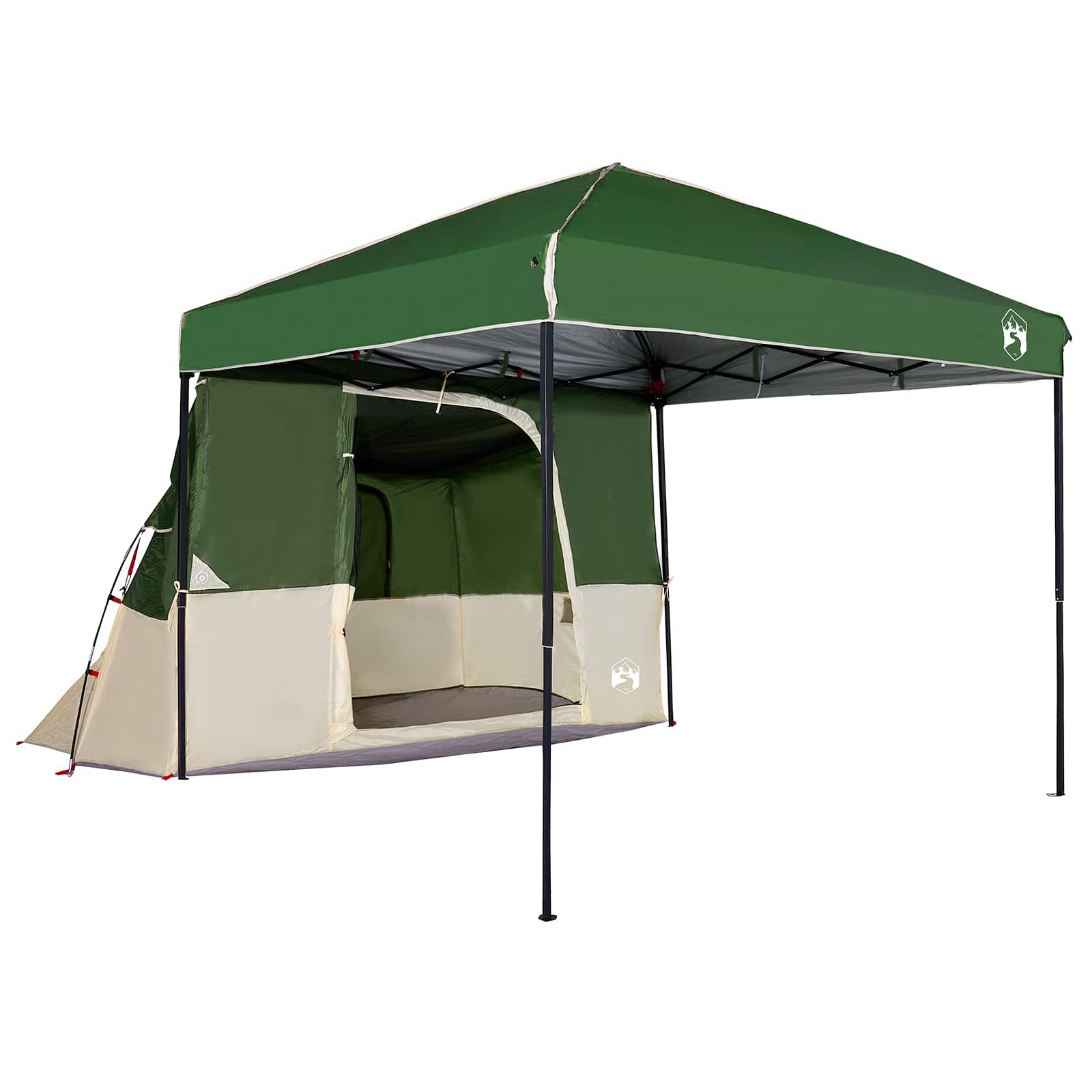 Set Kamp Šatora s krovom 2 pcs Zelena Tafta i Tkanina